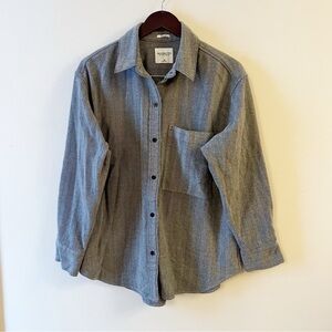 Abercrombie & Fitch Soft Collection Black Striped Button Down Shirt Size Medium